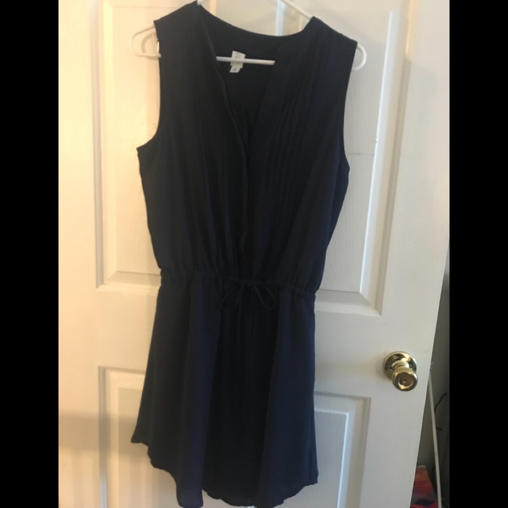 Navy blue gap shirt dress - small tall